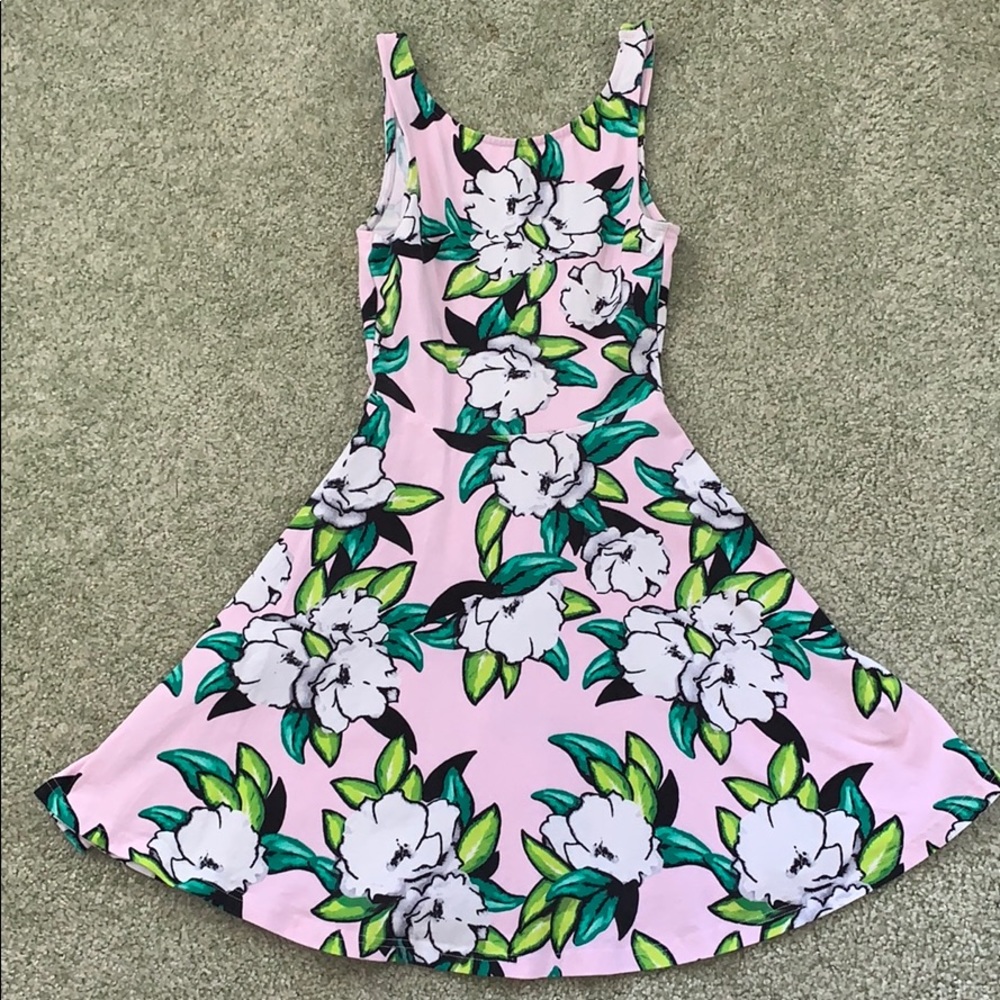 H&M Pink Floral Mini Dress Size 2